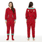 Fashionable Parent-child Hooded Christmas Print Jumpsuit