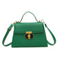 Fashion Twist Lock Shoulder Messenger Bag Solid Color