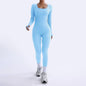 Threaded Square Collar Buttocks Slim Jumpsuit