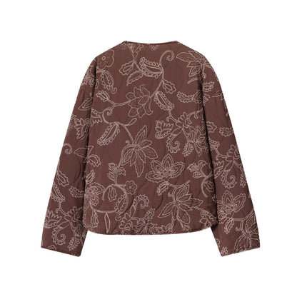 New Women's Quilted Embroidered Coated Jacket