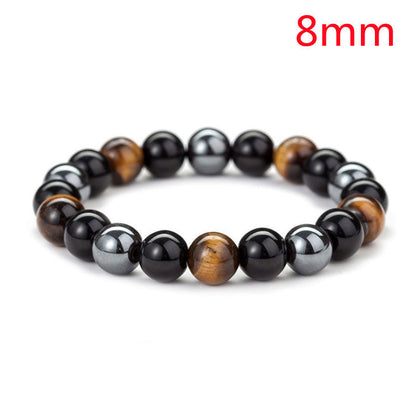Natural Tiger Eye Stone Bracelet - Handwoven Healing Crystal Bracelet for Men & Women