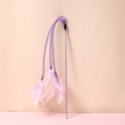 Cat Toy Teaser Plush Feather Bell Teaser Relieving Boredom Self-Hi Pet