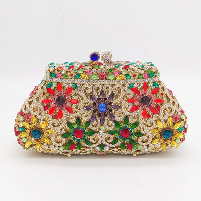 European And American Shell Type Metal Diamond Women's Evening Bag