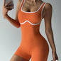 Elastic Contrast Color Yoga Jumpsuit – Seamless Tight-Fit Activewear for Women