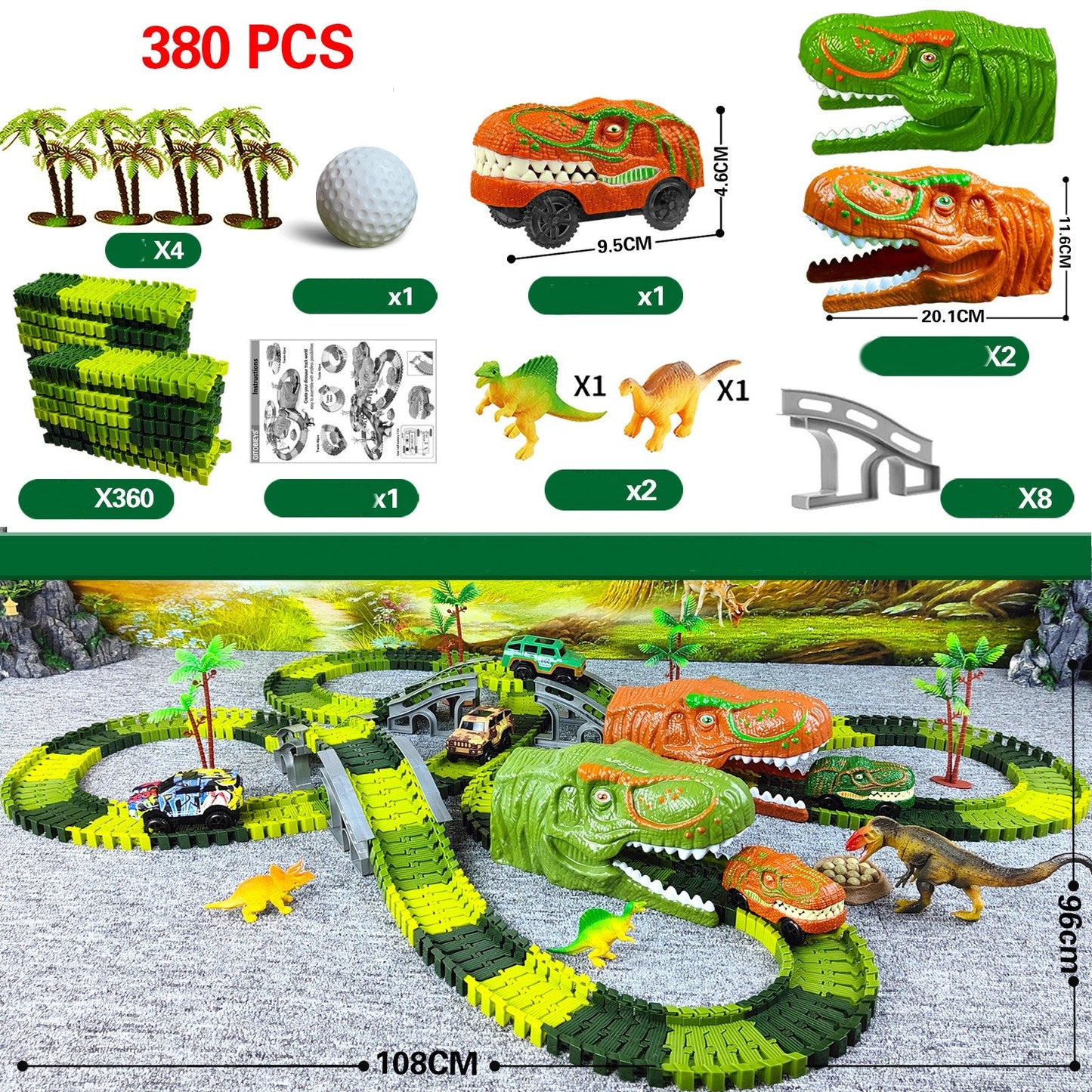 Children's Rail Car Toy Electric Dinosaur