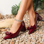 Elegant Wine Red Bowknot High Heel Shoes in Patent Leather for Women - Sizes 36 to 44