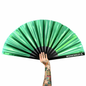 Green Emerald Ecstasy Iridescent Festival Fan (XL Rave Fan UK)