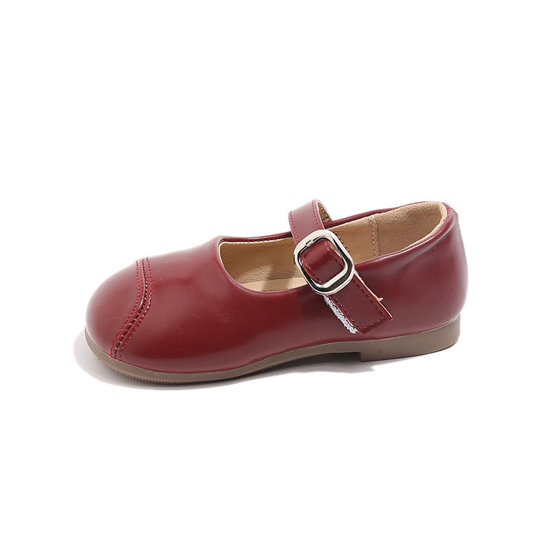 Simple And Versatile Leather Shoes For Little Girls