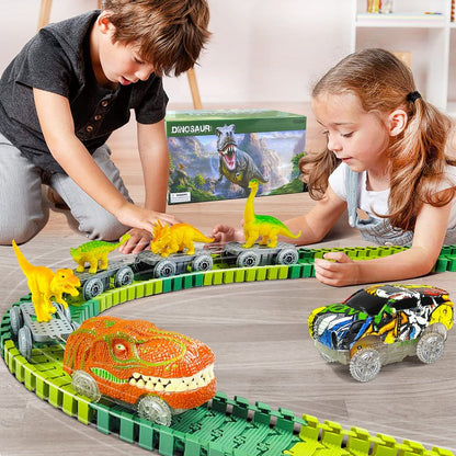 Children's Rail Car Toy Electric Dinosaur