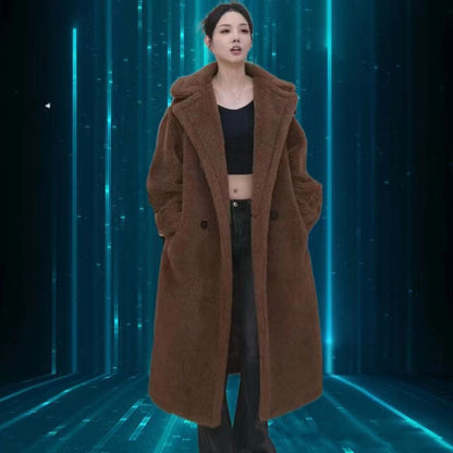 Caterpillar-style Long Coat Women's Faux Fur Jacket