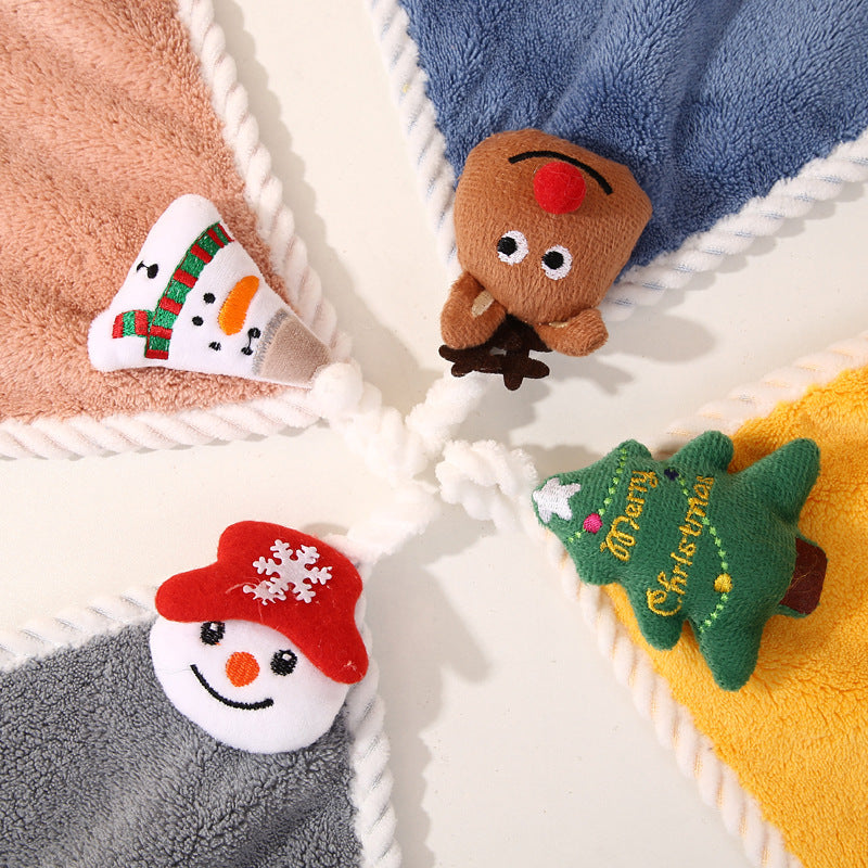Coral Velvet Santa Wipes Hand Towels