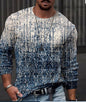 Thick Cotton Casual Slim Type Printed Collarless Long Sleeve Top