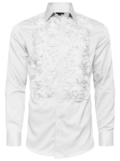 Chic White Shirt With Statement Floral Detail