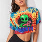 Fashionable Women's T-Shirt With Round Neck Short Sleeves And Digital Print