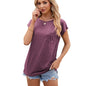 Round Neck Short Sleeve Loose Pocket Drop Shoulder T-shirt