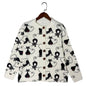 Women's Casual Cardigan Is Decorated With Black And Ruby.