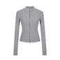 Stand-up Collar Slim-fit Waist-cinching Cardigan Top