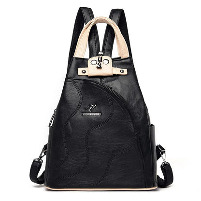 Women Leather Backpacks Zipper Female Chest Bag Travel Back Pack Ladies Bagpack Mochilas School Bags for Teenage Girls Sac a Dos