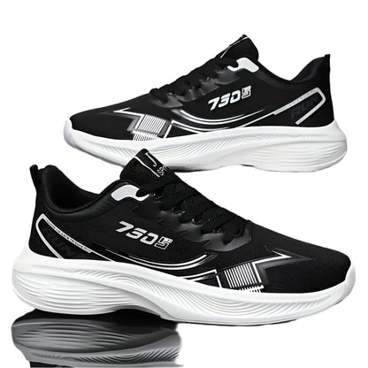 Men's Breathable Geometric Sports Shoes, Low Top Lace-up Hiking & Outdoor Sneakers