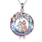 Women's Round Branch Long Hair Sisters Pendant Necklace