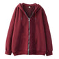 Full-zip Hoodie With Fleece-lined Solid-color Sweatshirt