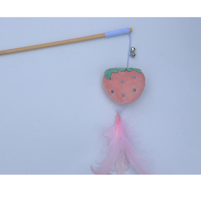 Cat Toy Teaser Plush Feather Bell Teaser Relieving Boredom Self-Hi Pet