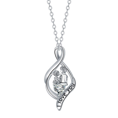 Father And Daughter Pendant Necklace Father's Day Gift