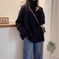 Women's Turtleneck Sweater Loose Thick Curling Pile Collar Idle Style
