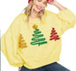 Women's Christmas Tree Casual Pullover Long Sleeve Sweater
