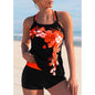 Plus Size Bikini Swimsuit - Two Piece Color Block Swimwear