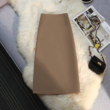 Women's Mid-length Straight Skirt Draping Effect