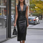 Women's Solid-color Fashionable And Elegant Figure-hugging Dress