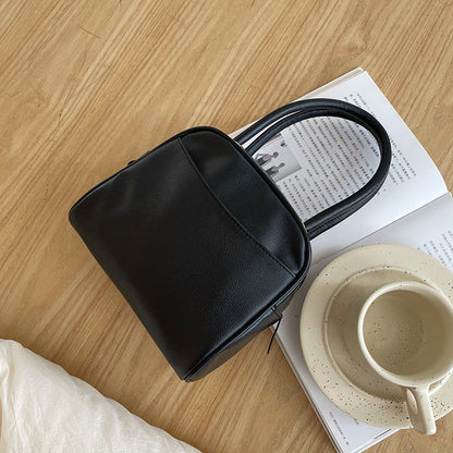 Fashionable And Simple Litchi Pattern Box-shaped Handbag
