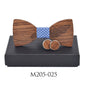 Business Leisure Feather Carving Wooden Tie Cuff Buckle Set