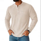 Long Sleeve Henley Shirt Long Sleeve Collar Button Men's Casual Jacket