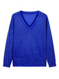 Casual Minimalist, Loose-fitting V-neck Knit Top For Women