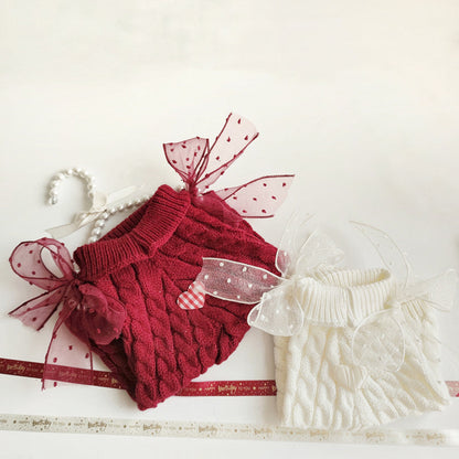 MOG Pet Super Cute Sweater New Year Warm Cat British Short Autumn And Winter Clothes