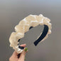 Black Large Intestine High-grade Satin Pleated Headband
