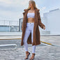 Solid-color Long-sleeve Coat With A Lapel Collar