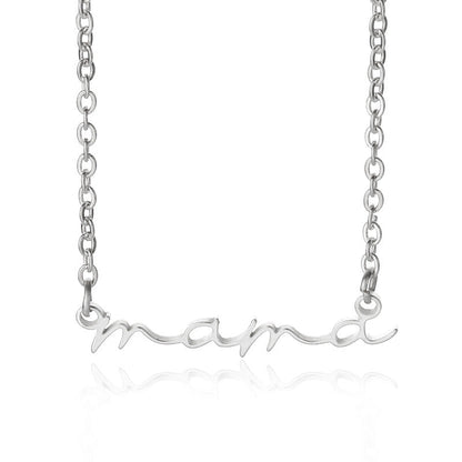 Stainless Steel Mother's Day Gift Female Jewelry English Letter Hand-painted Necklace