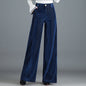 Golden-thread Velvet Floor-length Wide-leg Pants