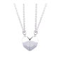 Minimalist Lovers Matching Friendship Heart Pendant Couple Magnetic Distance Faceted Heart Pendant Necklace Couple Jewelry