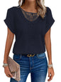Summer Hollow Out Short-sleeved T-shirt Fashion Ethnic Style Tops Women's Clothing