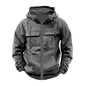 Printed Loose Zip Casual Hooded Sweatshirt