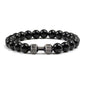 Turquoise Energy Healing Bracelet - Gun Black Barbell Bead Bracelet for Men & Women | Natural Stone Jewelry