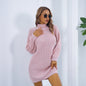 Women’s Winter Turtleneck Sweater Dress Long Sleeve Knitted Dress with Button Detail, Casual Slim Fit Warm Outfit