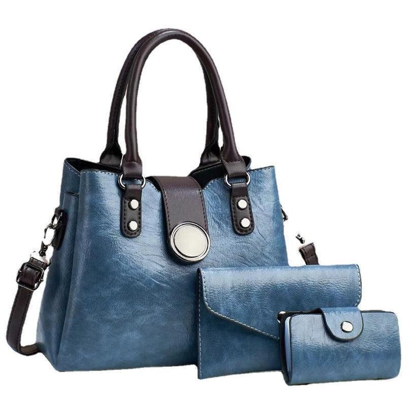 Faux Leather Shoulder, Handbags, Pouch, Wallet Set