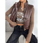 Double-sided Zipper Button Corduroy Drawstring Jacket