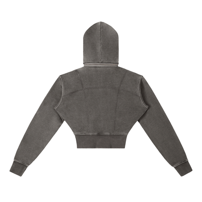 Cropped Fleece Hoodie - Vintage Washed Gym Hoodie | BRACE