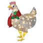 Decorated Christmas Lantern Chicken With Scarf Garden Ground Insert